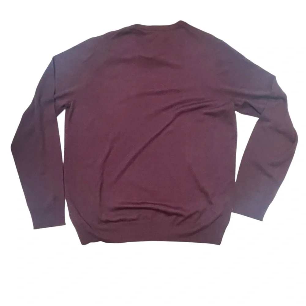 Jos. A. Bank Dark Red-Purple Crewneck Sweater Tailored Fit 100% Merino Wool 2XLT - Picture 2 of 6